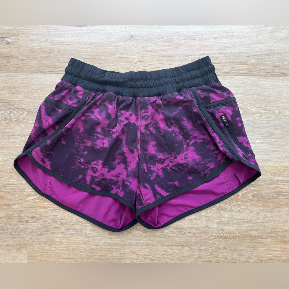 Lululemon Purple Black Tracker Athletic Shorts